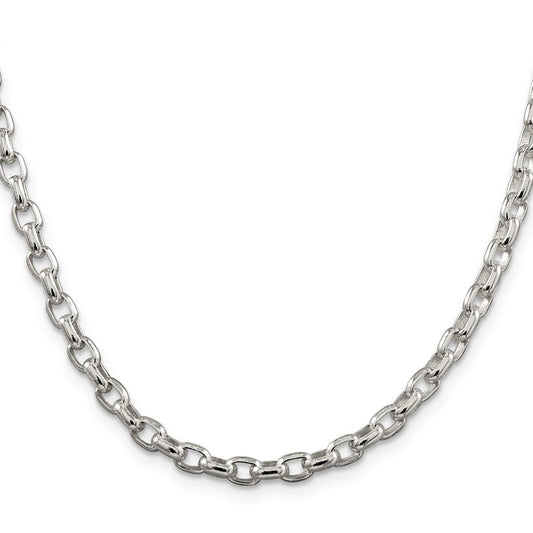 Sterling Silver 4.4mm Oval Fancy Rolo ChainQFC87