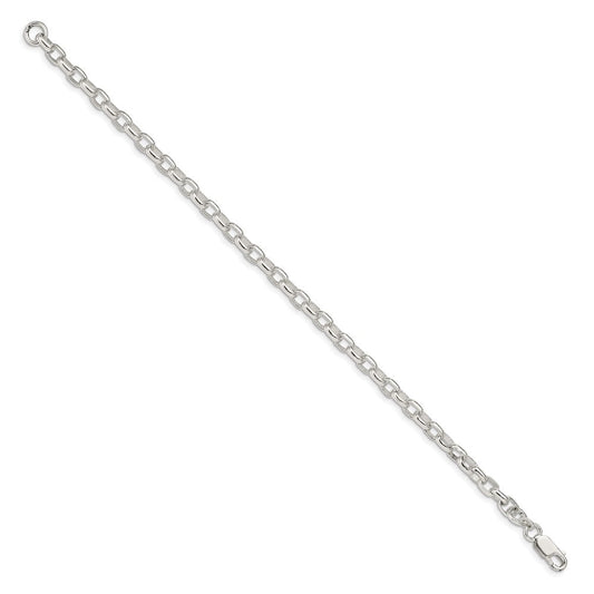 Sterling Silver 4.4mm Oval Fancy Rolo Chain QFC87-8