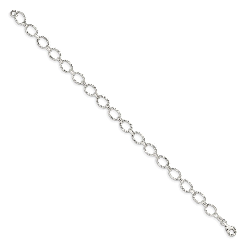 Sterling Silver 6.1mm Fancy Patterned Rolo Chain QFC92-8