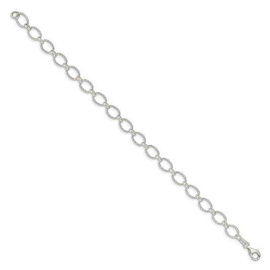 Sterling Silver 6.1mm Fancy Patterned Rolo Chain QFC92-8
