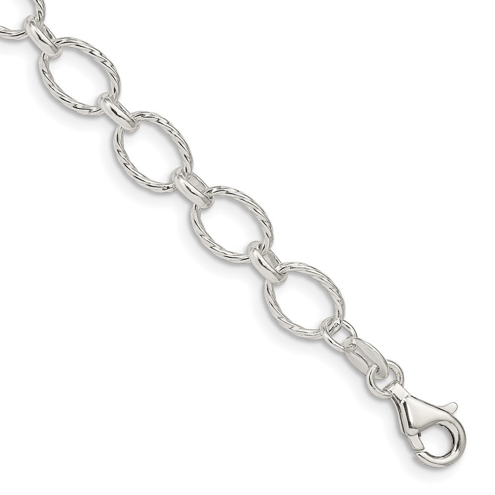 Sterling Silver 6.1mm Fancy Patterned Rolo Chain QFC92-8