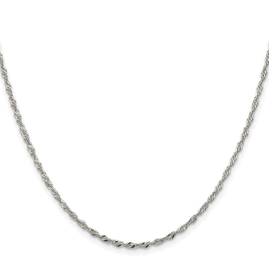 Sterling Silver Rhodium-plated 2mm Singapore ChainQFC99R