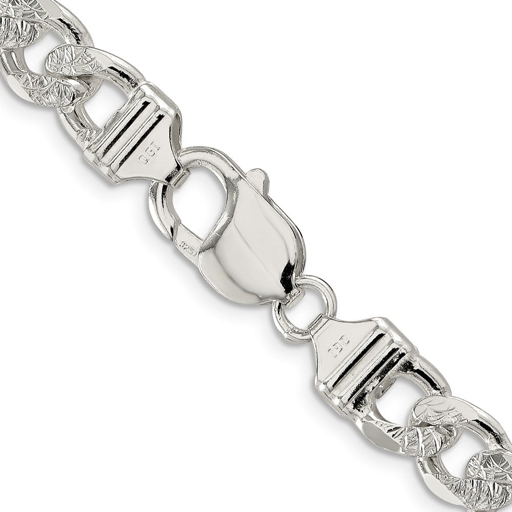 Sterling Silver 9.5mm Pav������������������������������������������������������ Flat Figaro ChainQFF250