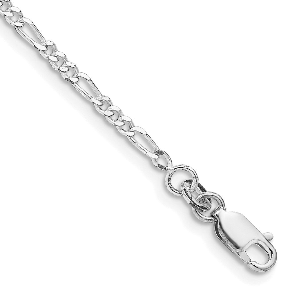 Sterling Silver Rhodium-plated 2.25mm Figaro Chain QFG060R-8