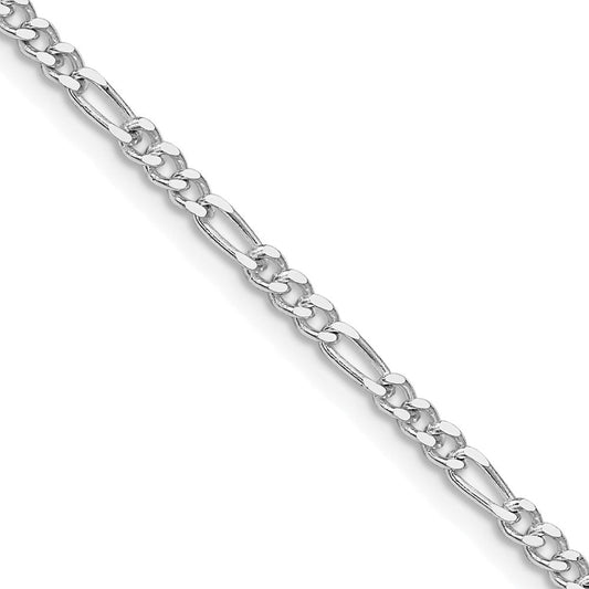 Sterling Silver Rhodium-plated 2.5mm Figaro ChainQFG070R