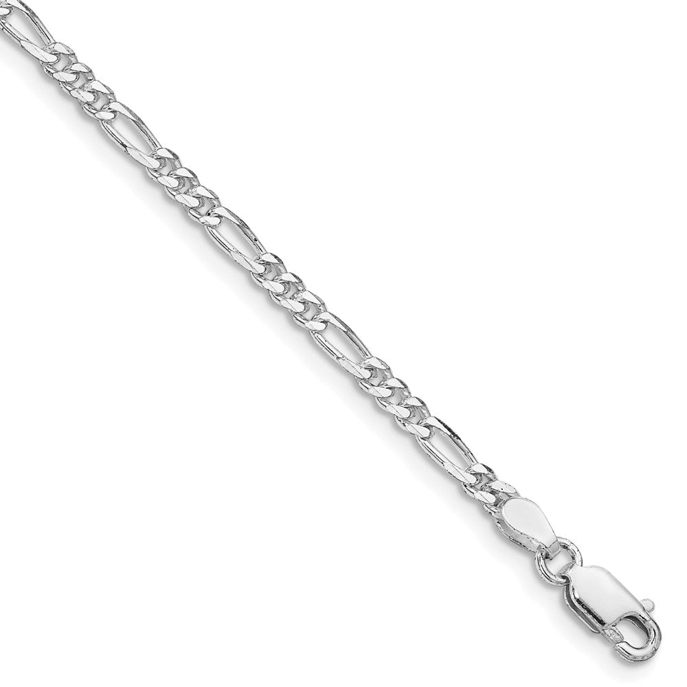 Sterling Silver Rhodium-plated 2.85mm Figaro Chain QFG080R-8
