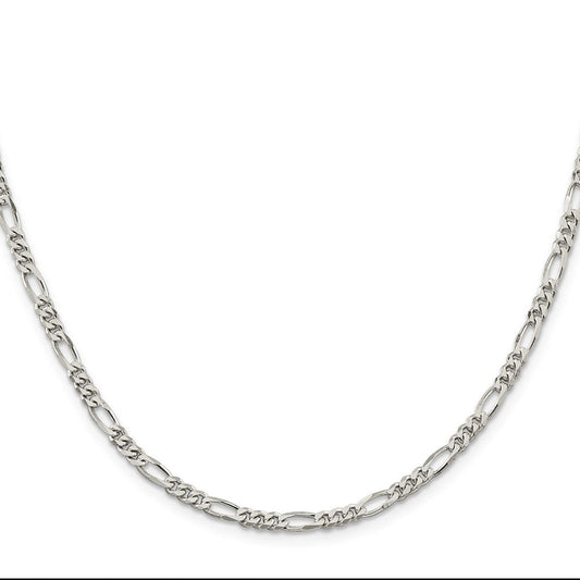 Sterling Silver Rhodium-plated 3.5mm Figaro ChainQFG100R