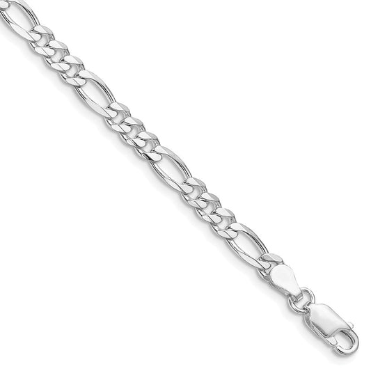 Sterling Silver Rhodium-plated 4.5mm Figaro Chain QFG120R-8