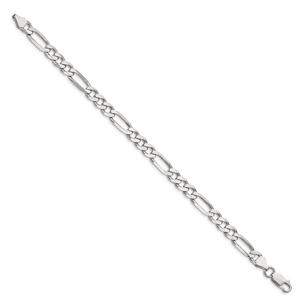 Sterling Silver Rhodium-plated 6.5mm Figaro Chain QFG180-8