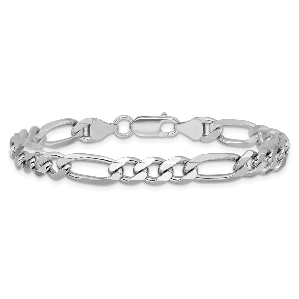 Sterling Silver Rhodium-plated 6.5mm Figaro Chain QFG180R-8