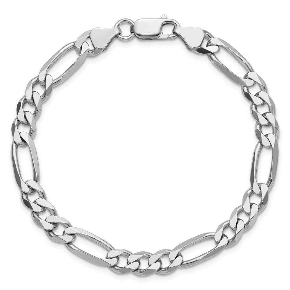 Sterling Silver Rhodium-plated 6.5mm Figaro Chain QFG180R-8