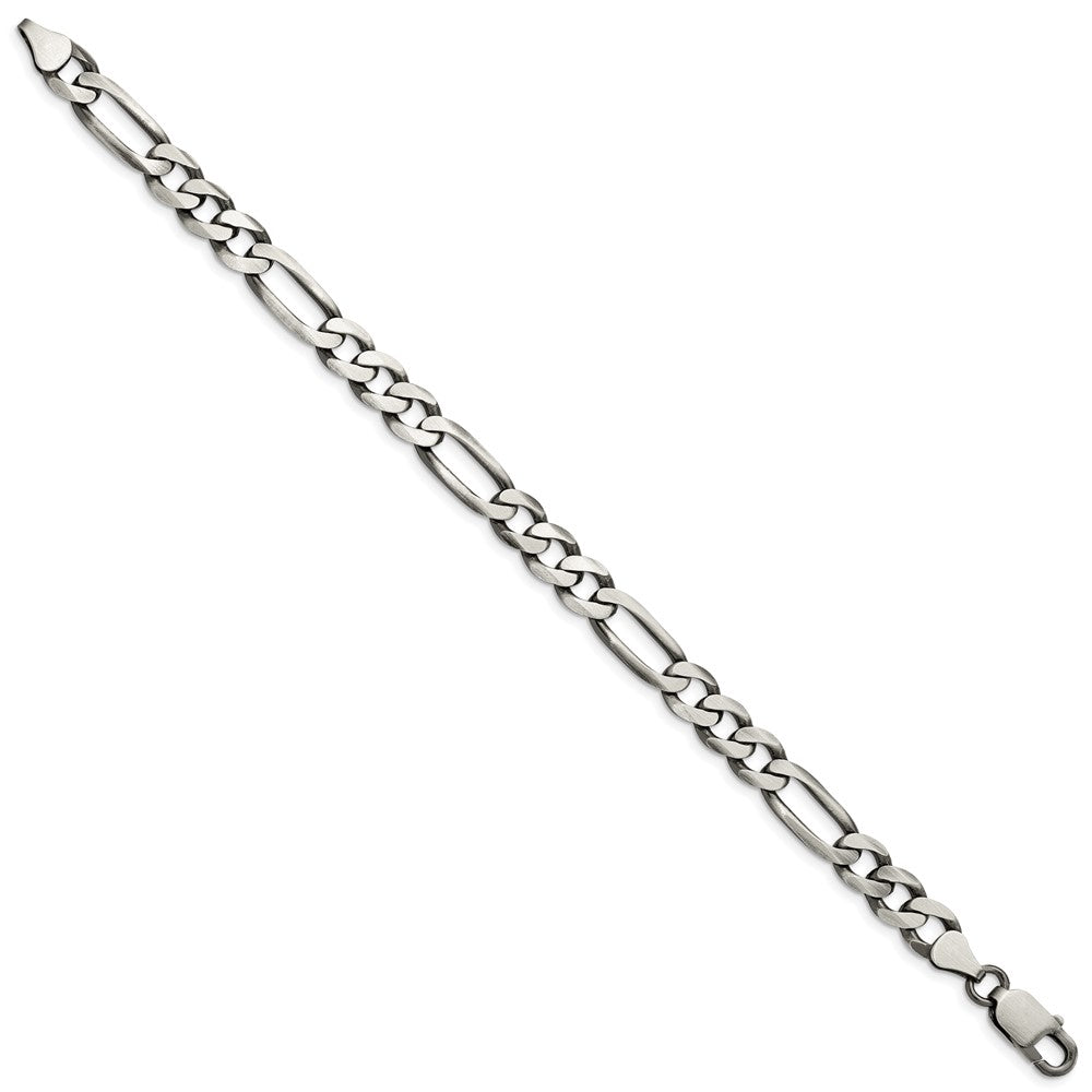 Sterling Silver Antiqued 7.5mm Figaro Chain QFG200A-8