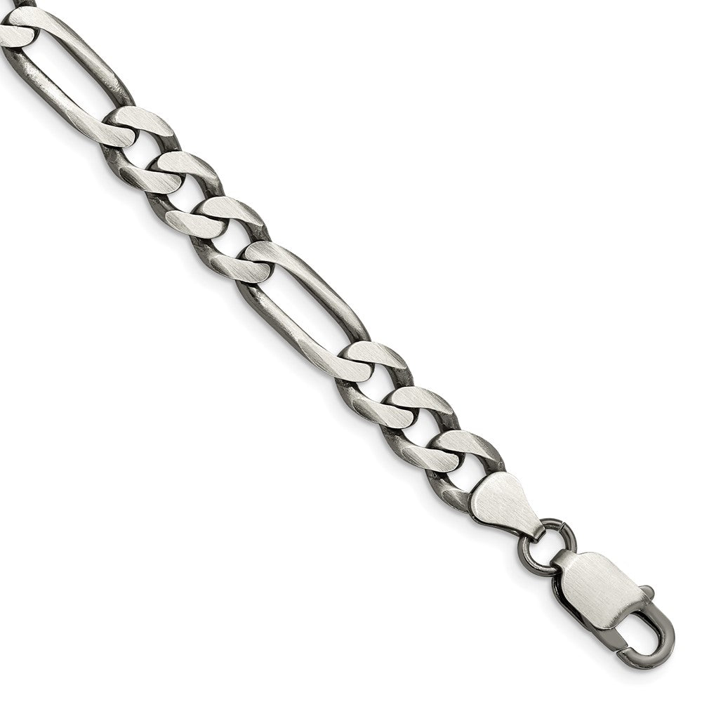 Sterling Silver Antiqued 7.5mm Figaro Chain QFG200A-8