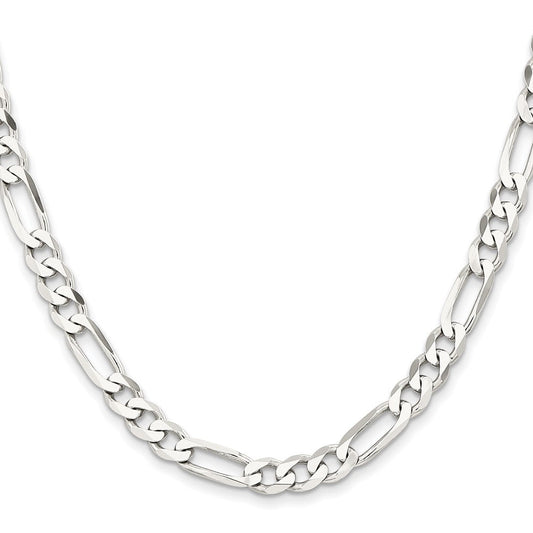 Sterling Silver Rhodium-plated 7.5mm Figaro ChainQFG200R