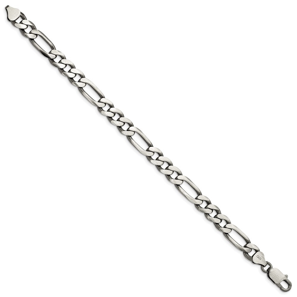 Sterling Silver Antiqued 7.75mm Figaro Chain QFG220A-8