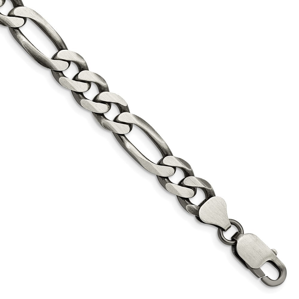 Sterling Silver Antiqued 7.75mm Figaro Chain QFG220A-8