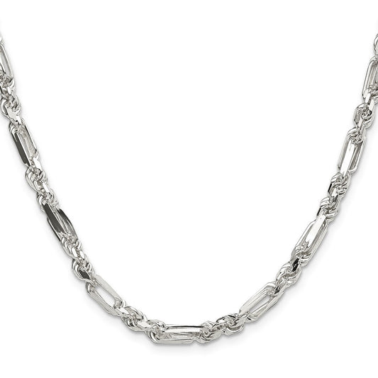 Sterling Silver 4.75mm D/C Figarope ChainQFGR090