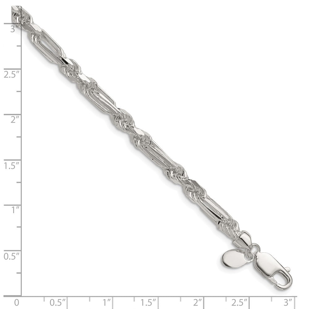 Sterling Silver 4.75mm D/C Figarope Chain QFGR090-8