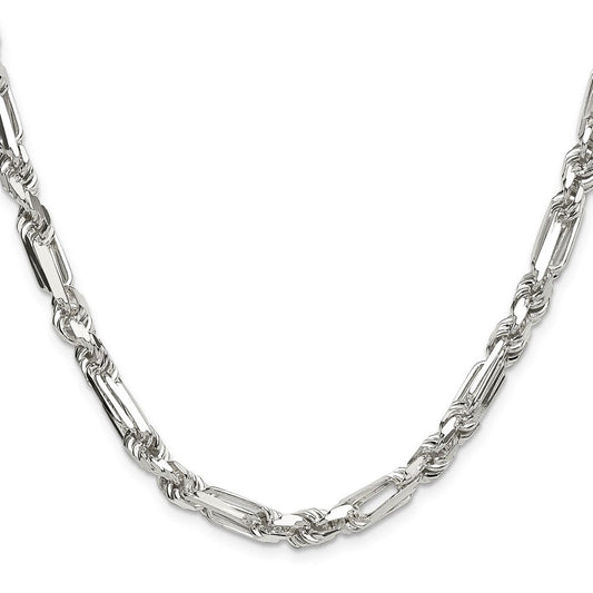 Sterling Silver 6mm D/C Figarope ChainQFGR110