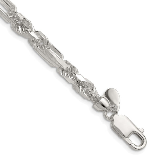 Sterling Silver 6mm D/C Figarope ChainQFGR110