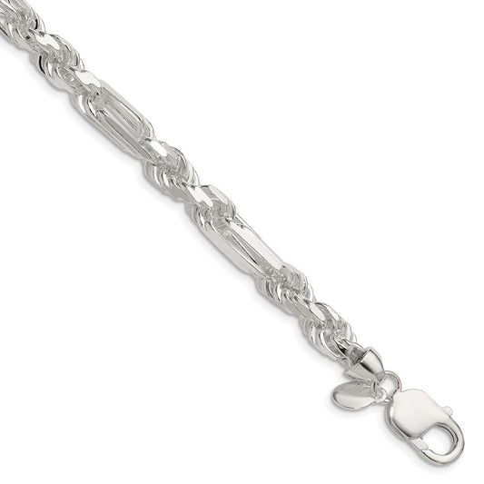 Sterling Silver 7mm D/C Figarope Chain QFGR130-8