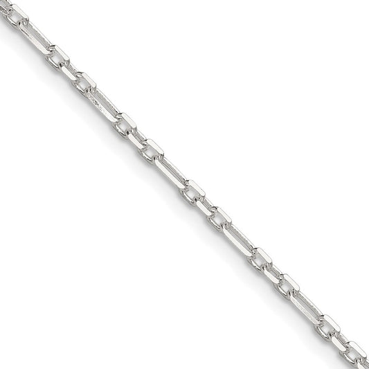 Sterling Silver D/C 2mm 3 Short Plus 1 Long Cable Link ChainQFL060
