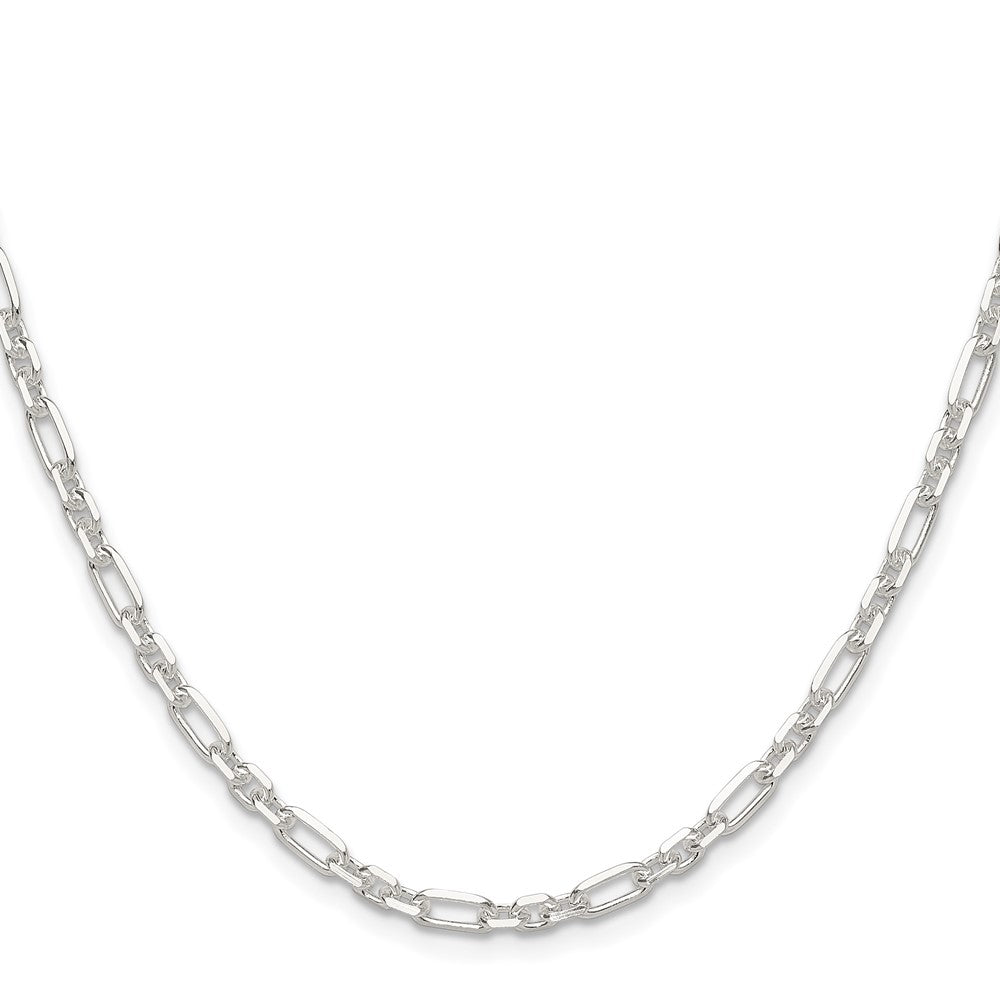 Sterling Silver D/C 4mm 3 Short Plus 1 Long Cable Link ChainQFL100
