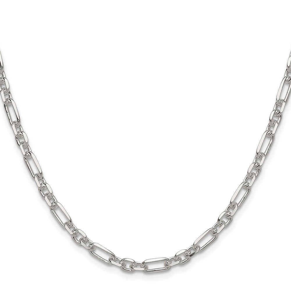Sterling Silver D/C 4.5mm 3 Short Plus 1 Long Cable Link ChainQFL120