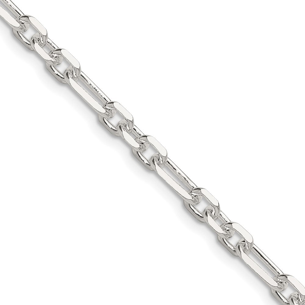 Sterling Silver D/C 4.5mm 3 Short Plus 1 Long Cable Link ChainQFL120