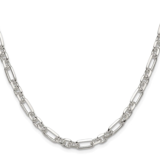 Sterling Silver D/C 6mm 3 Short Plus 1 Long Cable Link ChainQFL150