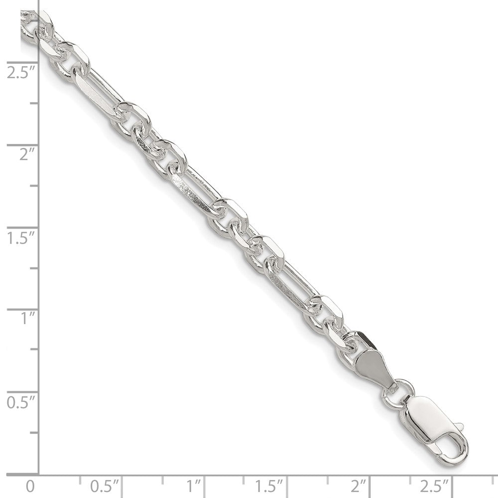 Sterling Silver D/C 6mm 3 Short Plus 1 Long Cable Link Chain QFL150-8