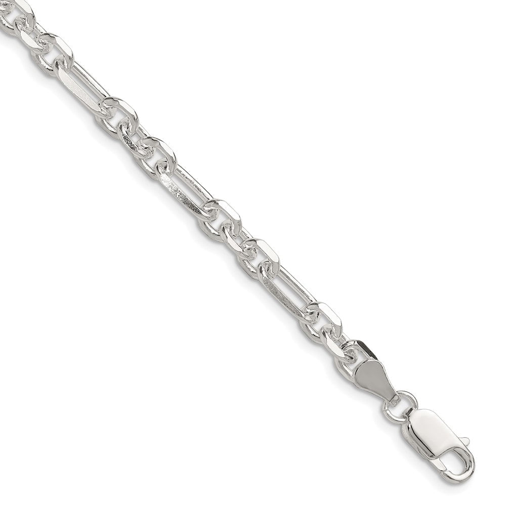 Sterling Silver D/C 6mm 3 Short Plus 1 Long Cable Link Chain QFL150-8