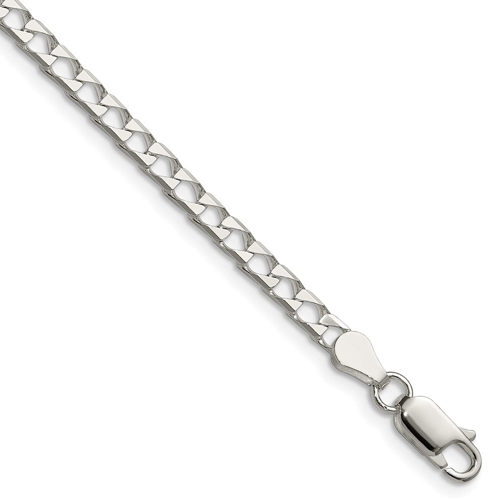 Sterling Silver 3.25mm D/C Square Curb Chain QFOC120-8