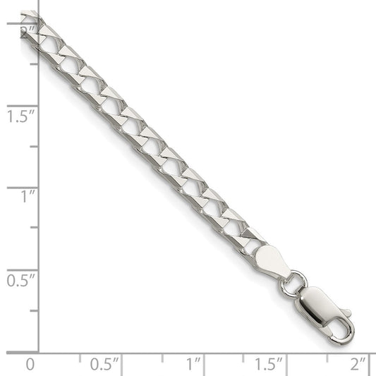 Sterling Silver 4mm D/C Square Curb Chain QFOC150-8