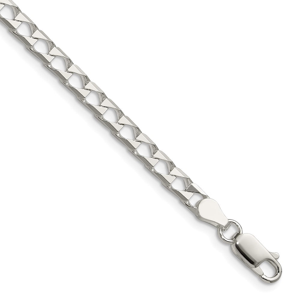 Sterling Silver 4mm D/C Square Curb Chain QFOC150-8