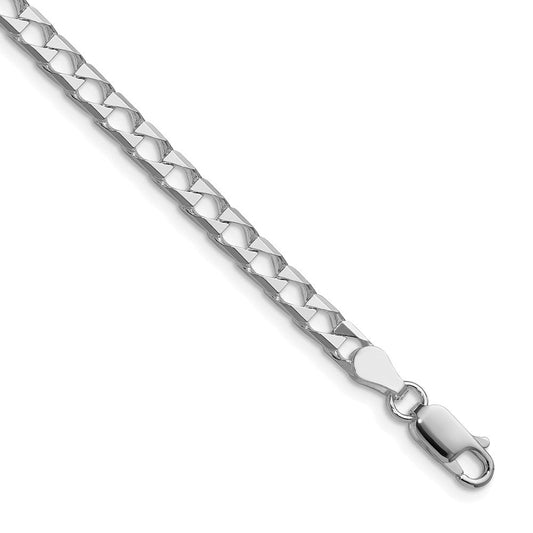 Sterling Silver Rhodium-plated 4mm D/C Square Curb ChainQFOC150R