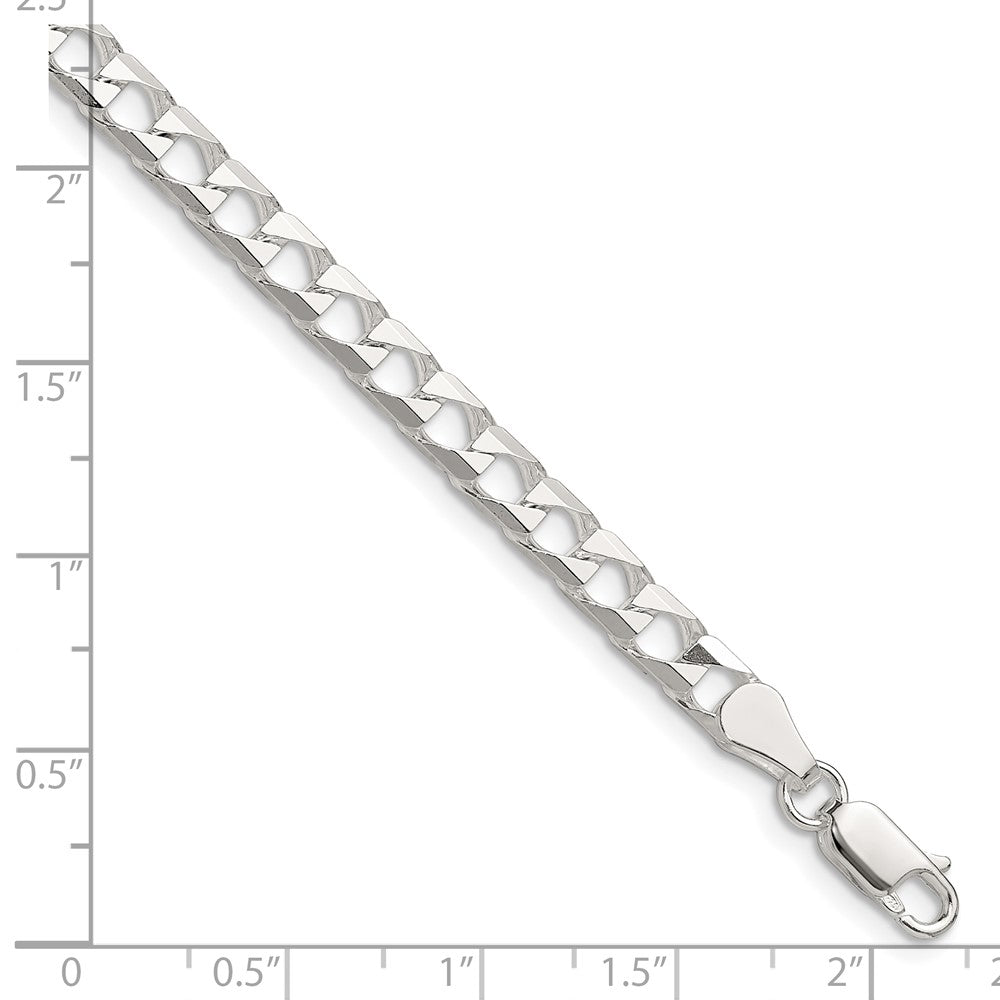 Sterling Silver 5mm D/C Square Curb Chain QFOC180-8