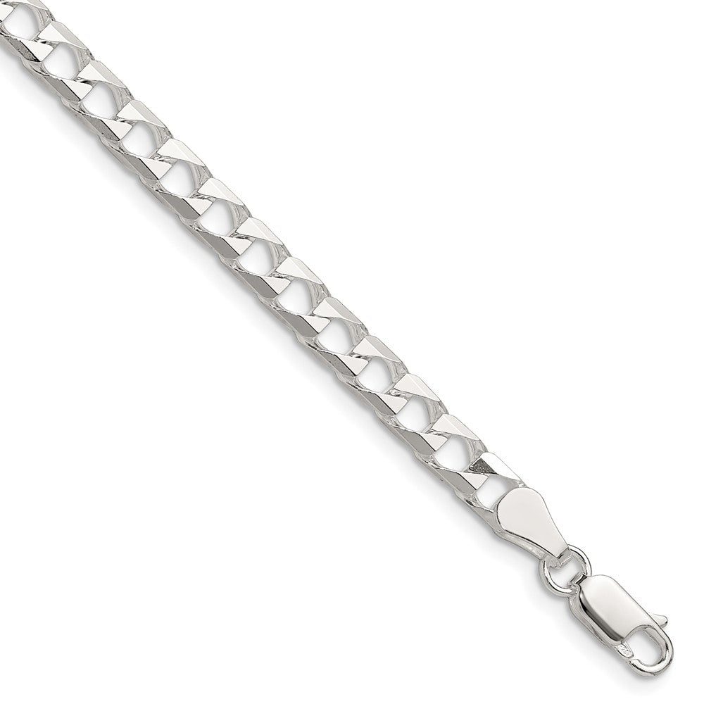 Sterling Silver 5mm D/C Square Curb Chain QFOC180-8
