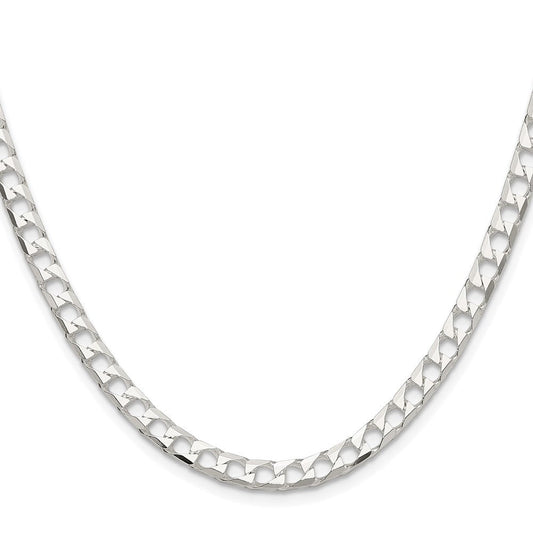 Sterling Silver Rhodium-plated 5mm D/C Square Curb ChainQFOC180R