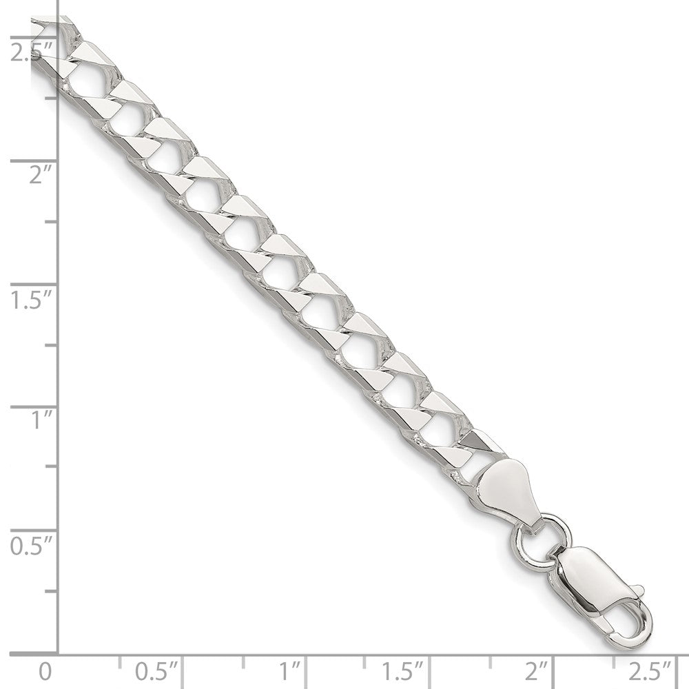 Sterling Silver 5.75mm D/C Square Curb Chain QFOC200-8