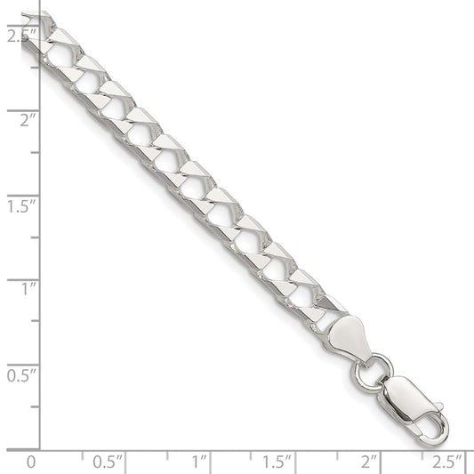 Sterling Silver 5.75mm D/C Square Curb Chain QFOC200-8