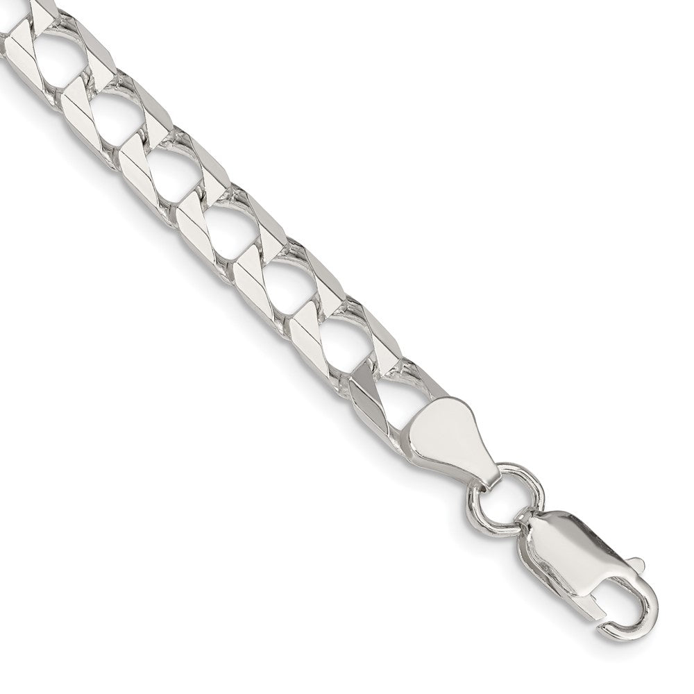 Sterling Silver 6.25mm D/C Square Curb Chain QFOC220-8