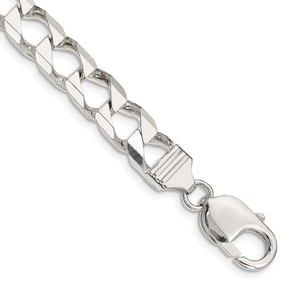 Sterling Silver 8.6mm D/C Square Curb Chain QFOC300-8