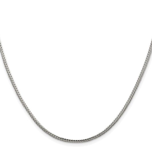 Sterling Silver Rhodium-plated 2mm Diamond-cut Round Franco ChainQFR200R