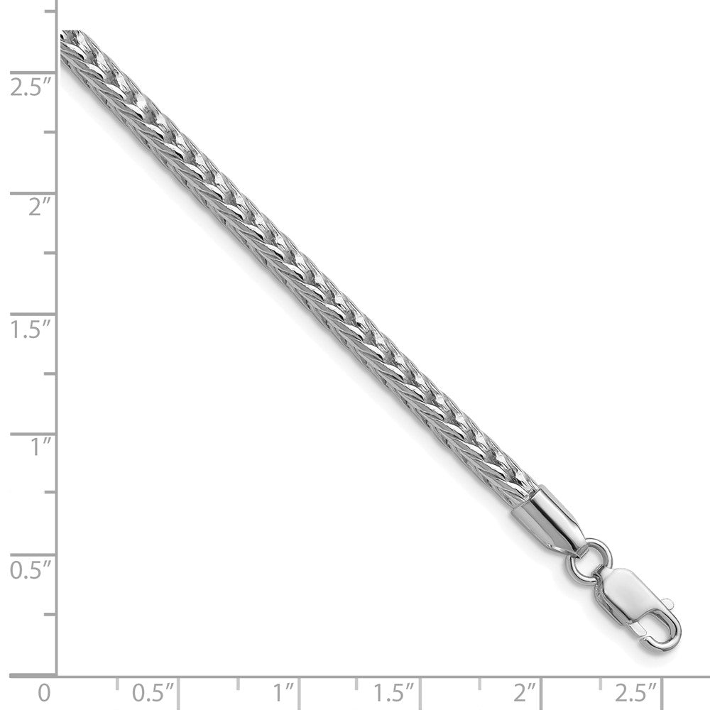 Sterling Silver Rhodium-plated 3.4mm Diamond-cut Round Franco Chain QFR320R-8