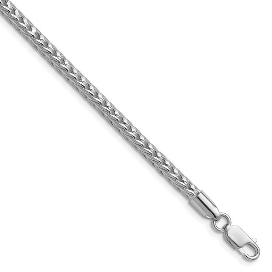 Sterling Silver Rhodium-plated 3.4mm Diamond-cut Round Franco Chain QFR320R-8