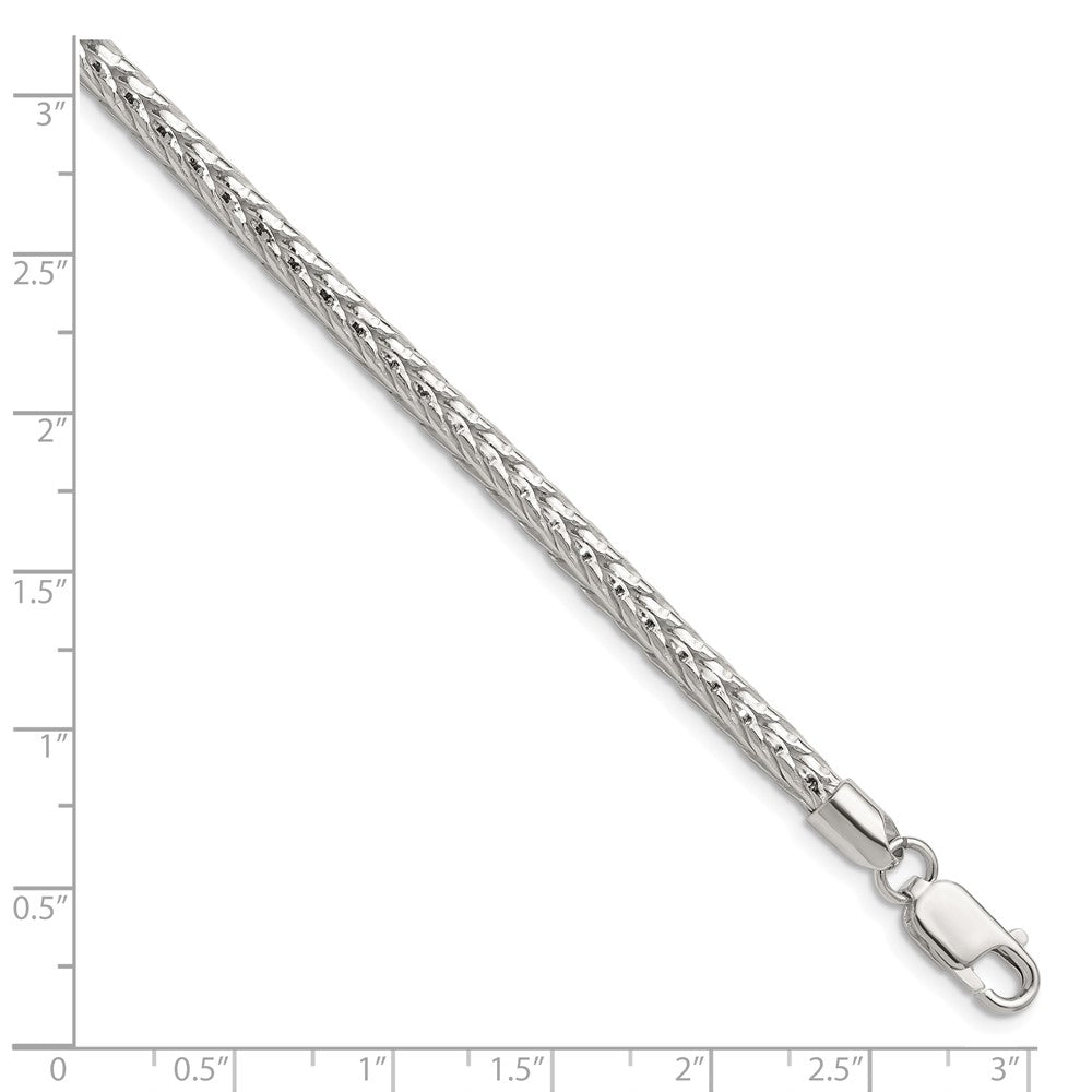 Sterling Silver 3.8mm Diamond-cut Round Franco Chain QFR350-8
