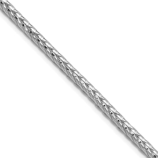 Sterling Silver Rhodium-plated 3.8mm Diamond-cut Round Franco ChainQFR350R