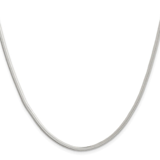 Sterling Silver 3.3mm Flat Oval Snake ChainQFS22