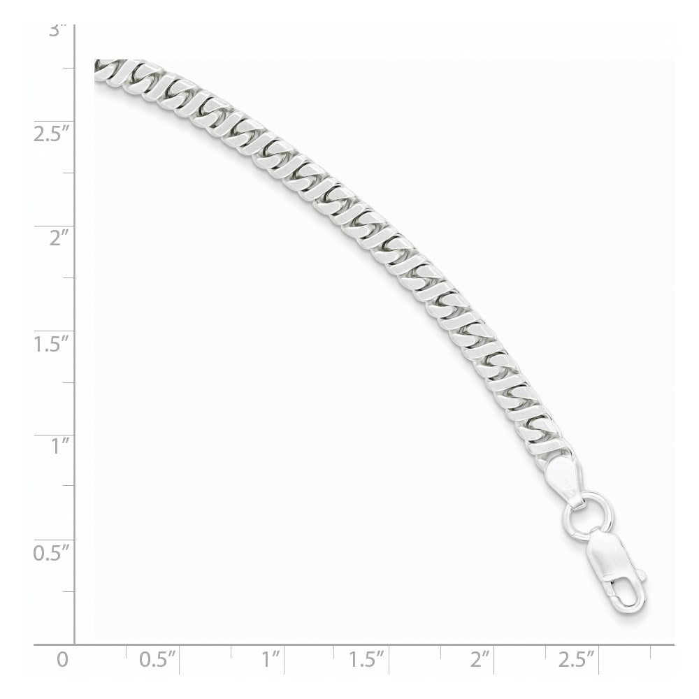 Sterling Silver 4.25mm Fancy Flat Link Bracelet QG1141-8